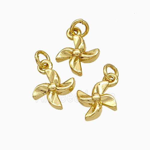 Windmill Charms Copper Pendant Gold Plated