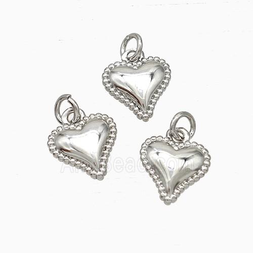 Copper Heart Pendant Platinum Plated
