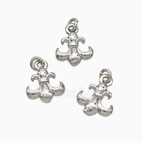 Copper Pendant Fleur De Lis Platinum Plated