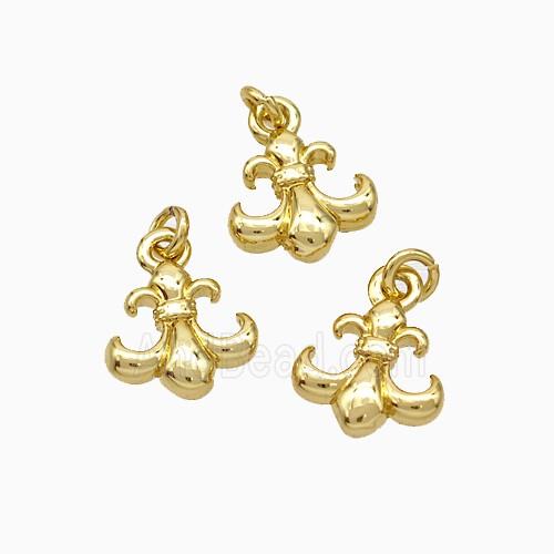 Copper Pendant Fleur De Lis Gold Plated