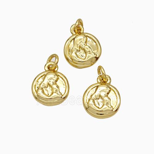 Copper Mother Pendant Love Gold Plated