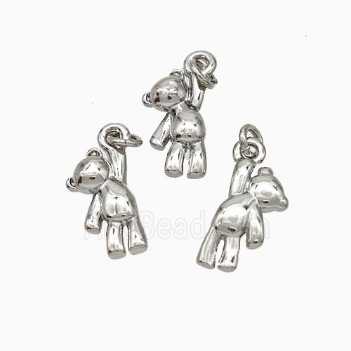 Copper Bear Pendant Platinum Plated