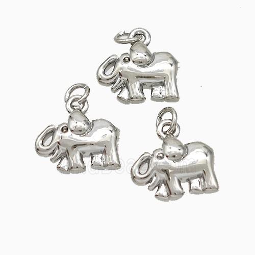 Copper Elephant Pendant Platinum Plated
