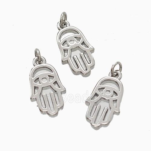 Copper Hamsahand Pendant Platinum Plated