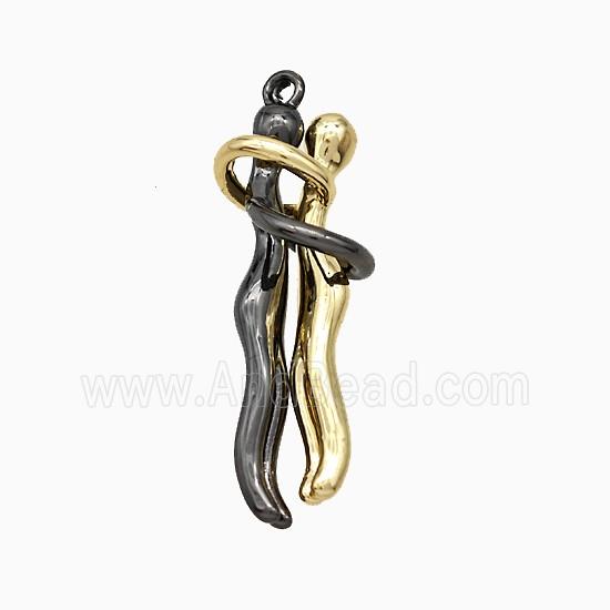 Copper Couple Pendant Black Gold Plated