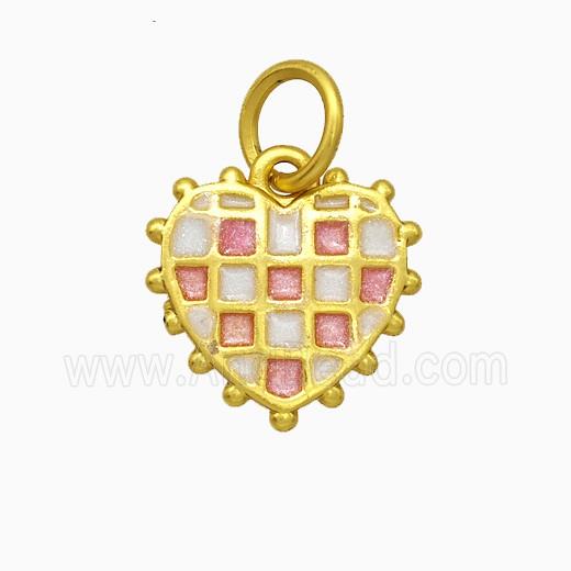 Copper Heart Pendant Painted Gold Plated