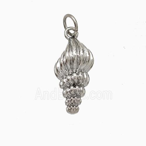 Copper Nautilus Shell Pendant Platinum Plated