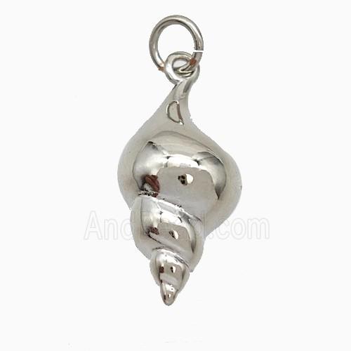 Copper Nautilus Shell Pendant Platinum Plated