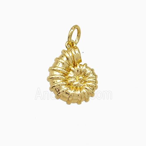 Copper Spiral Shell Pendant Gold Plated
