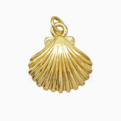 Copper Scallop Shell Pendant Gold Plated