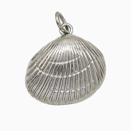 Copper Scallop Shell Pendant Platinum Plated