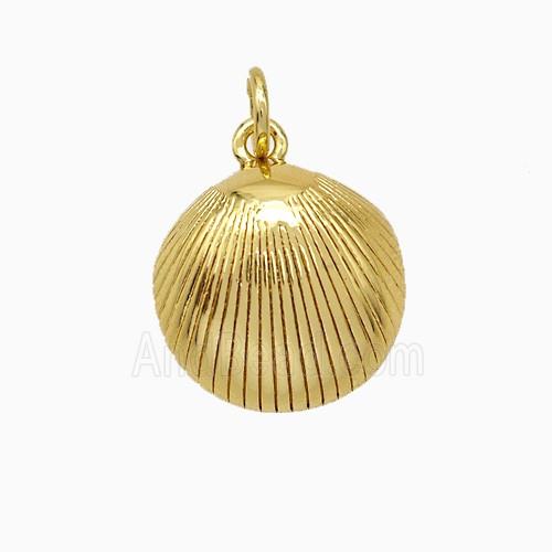 Copper Scallop Shell Pendant Gold Plated