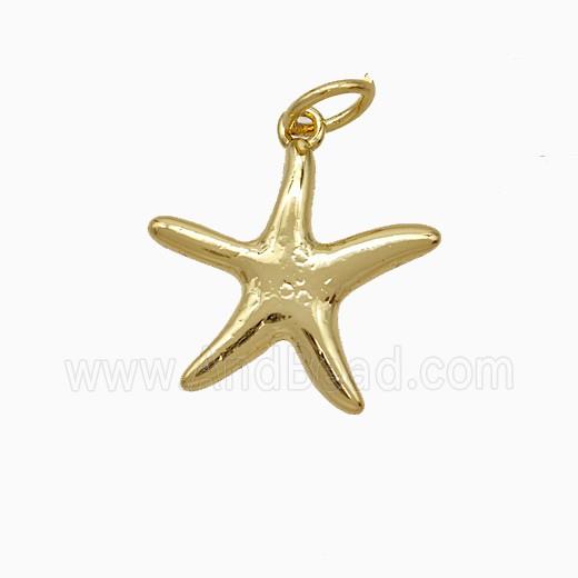 Copper Starfish Pendant Gold Plated