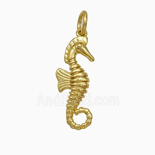 Copper Seahorse Pendant Gold Plated