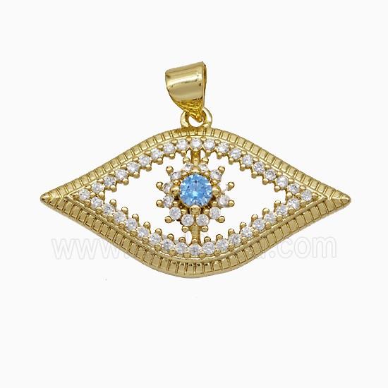 Copper Eye Pendant Pave Zirconia Gold Plated