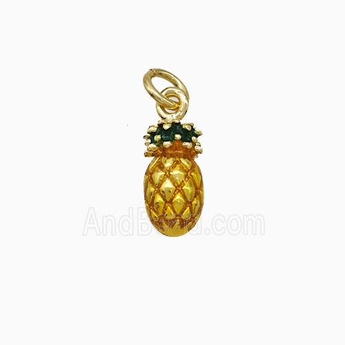 Copper Pineapple Pendant Painted Gold Plated