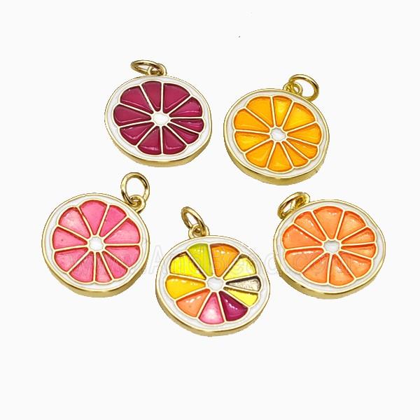 Copper Lemon Sliced Pendant Painted Gold Plated Mixed