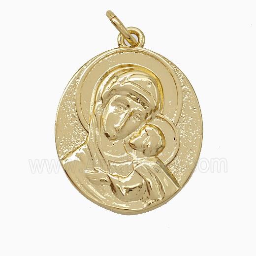 Copper Mother Pendant Love Baby Gold Plated