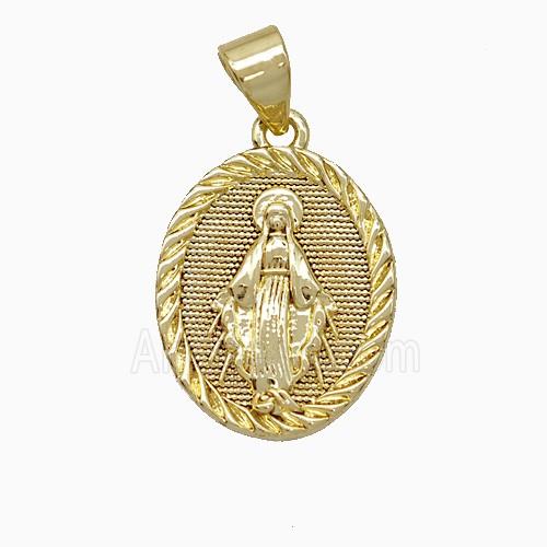 Copper Virgin Mary Pendant Gold Plated