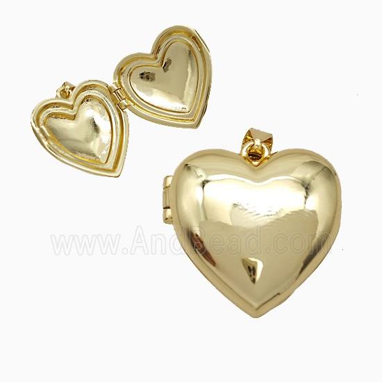 Copper Heart Locket Pendant 18K Gold Plated