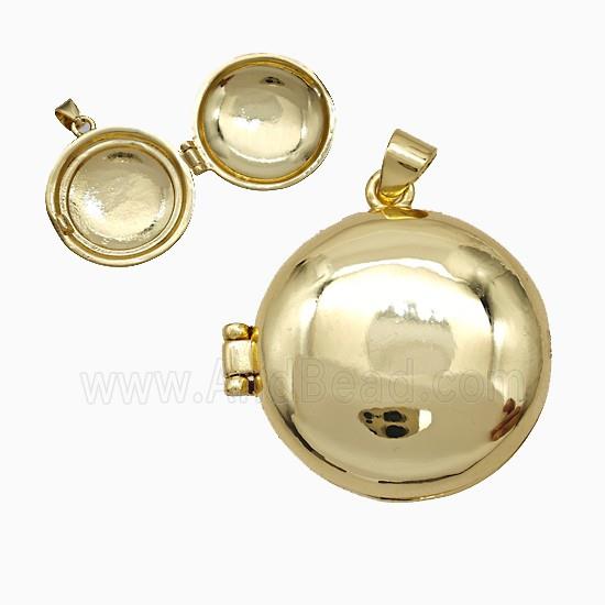 Copper Locket Pendant Coin 18K Gold Plated