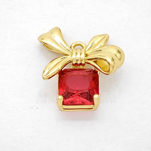Christmas Gifts Copper Pendant Pave Crystal Glass Gold Plated
