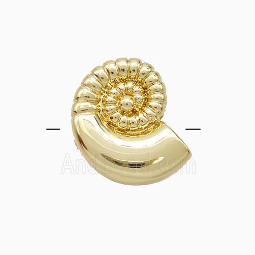 Copper Spiral Shell Pendant Gold Plated