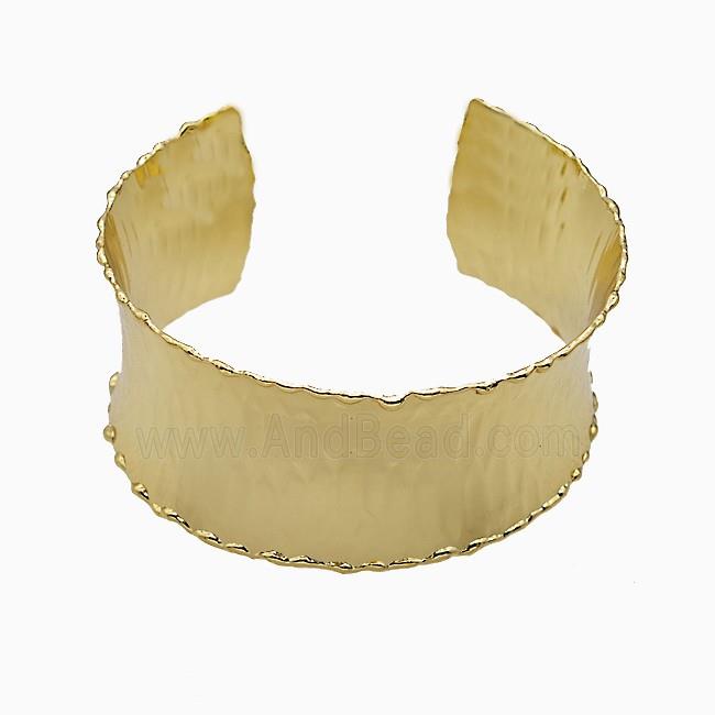 Copper Bangle Hammered Gold Plated