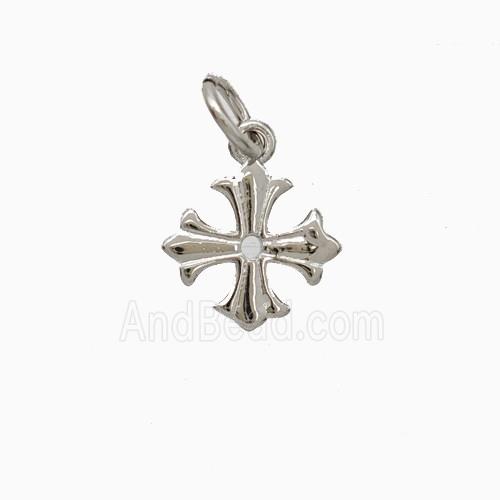 Copper Cross Pendant Platinum Plated