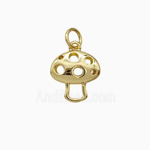 Copper Mushroom Pendant Gold Plated