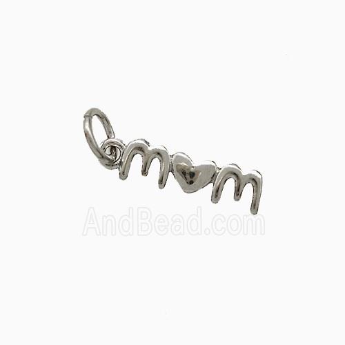 Copper Mom Pendant Heart Platinum Plated