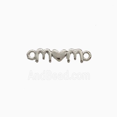 Copper Mom Connector Heart Platinum Plated