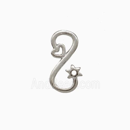Copper Infinity Connector Heart Flower Platinum Plated