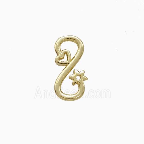 Copper Infinity Connector Heart Flower Gold Plated
