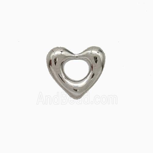 Copper Heart Pendant Platinum Plated