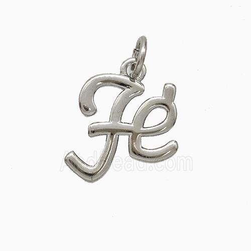 Copper Fe Pendant Platinum Plated