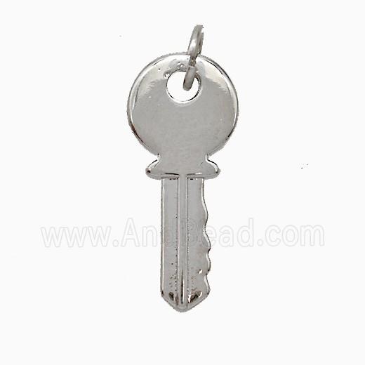 Copper Key Pendant Platinum Plated
