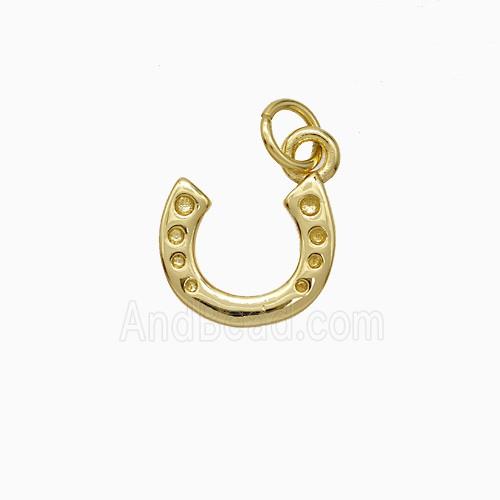 Copper Horseshoe Pendant Pave Zirconia Gold Plated