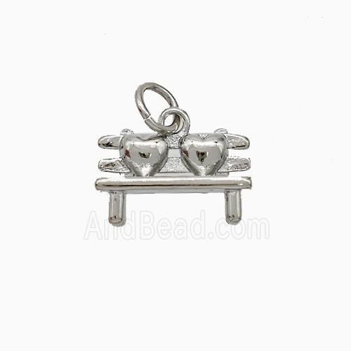Copper Davenport Pendant Chair Heart Platinum Plated