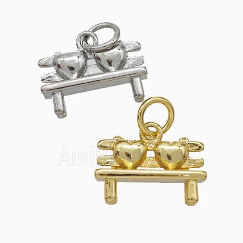 Copper Davenport Pendant Chair Heart Gold Plated