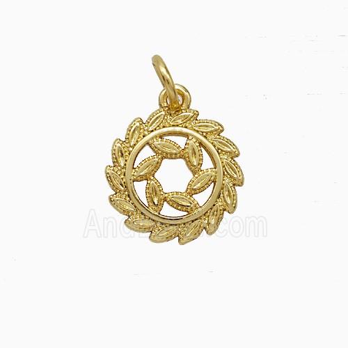 Copper Flower Pendant Gold Plated