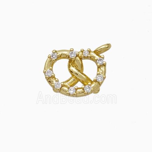Copper Heart Pendant Pave Zirconia Gold Plated