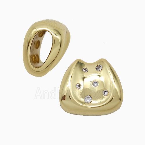 Copper Saddle Pendant Pave Zirconia Gold Plated