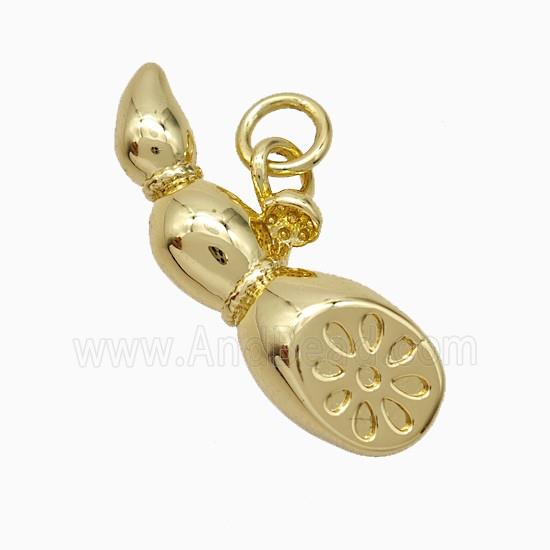 Copper Lotusroot Pendant Gold Plated