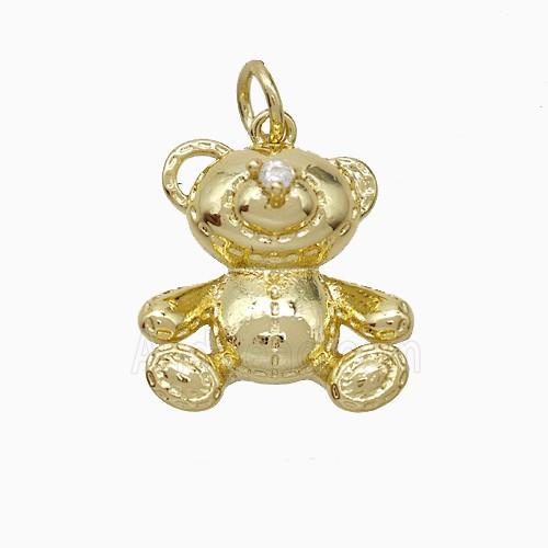 Copper Bear Pendant Gold Plated