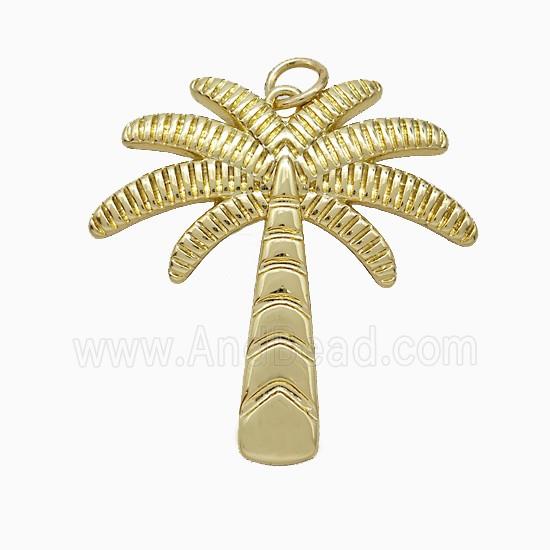 Copper Pendant Pave Zircon, Gold Plated