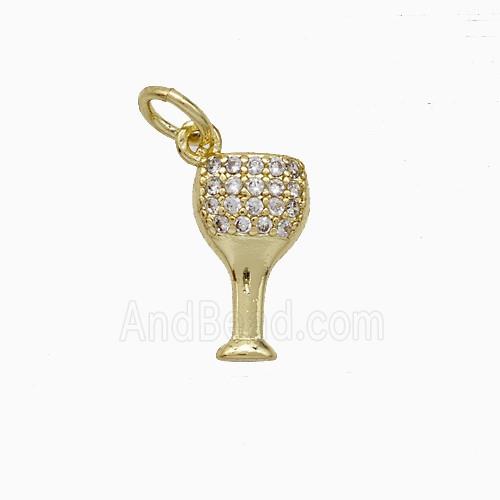 Copper Winecup Pendant Pave Zirconia Gold Plated