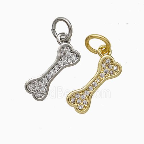 Copper Dogbone Pendant Pave Zirconia Mixed