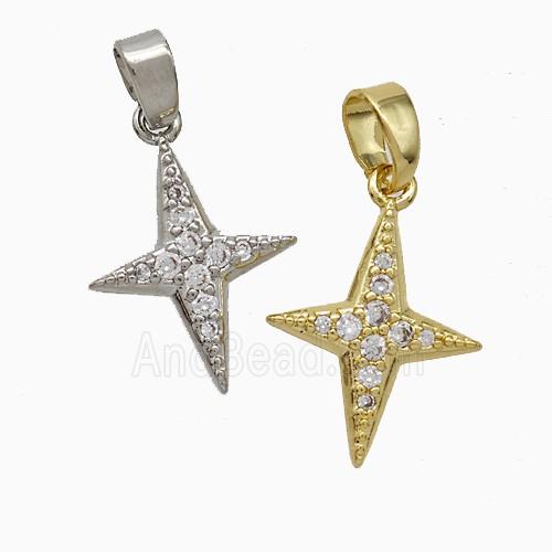 Copper NorthStar Pendant Pave Zirconia Mixed