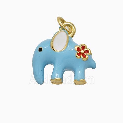 Enamel Copper Pendant Pave Zircon, Gold Plated